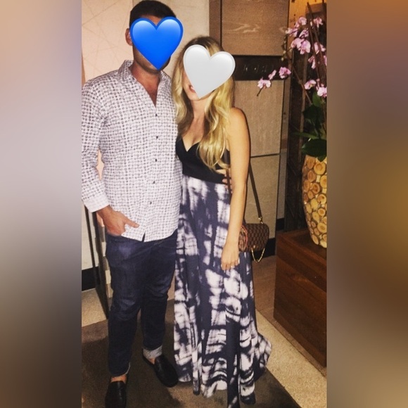 BCBG Maxazria Viviane Cutout Tie Dye Formal Maxi Dress Size 0 - Picture 16 of 16